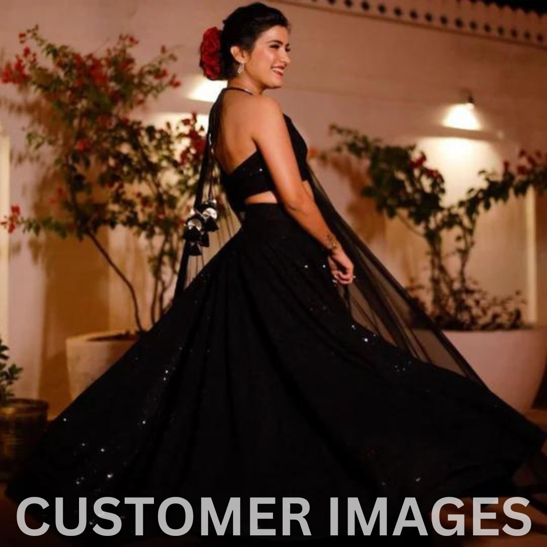 STARRY NIGHT CHIKANKARI LEHENGA