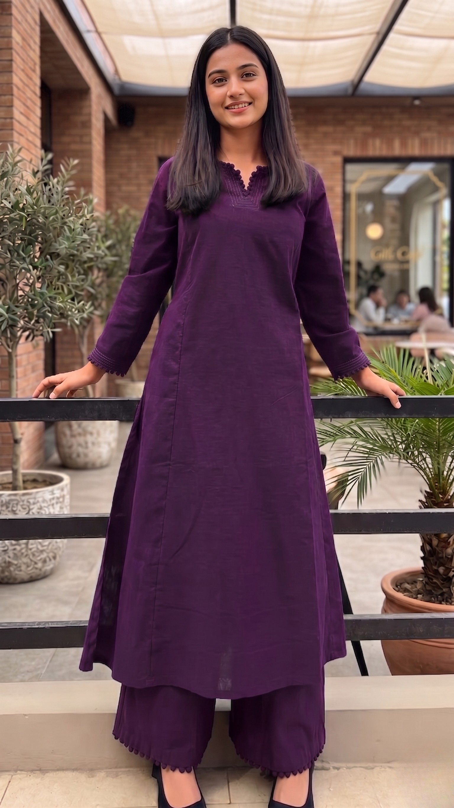 Festive Ready Purple Kurta Palazzo Co-Ord Set