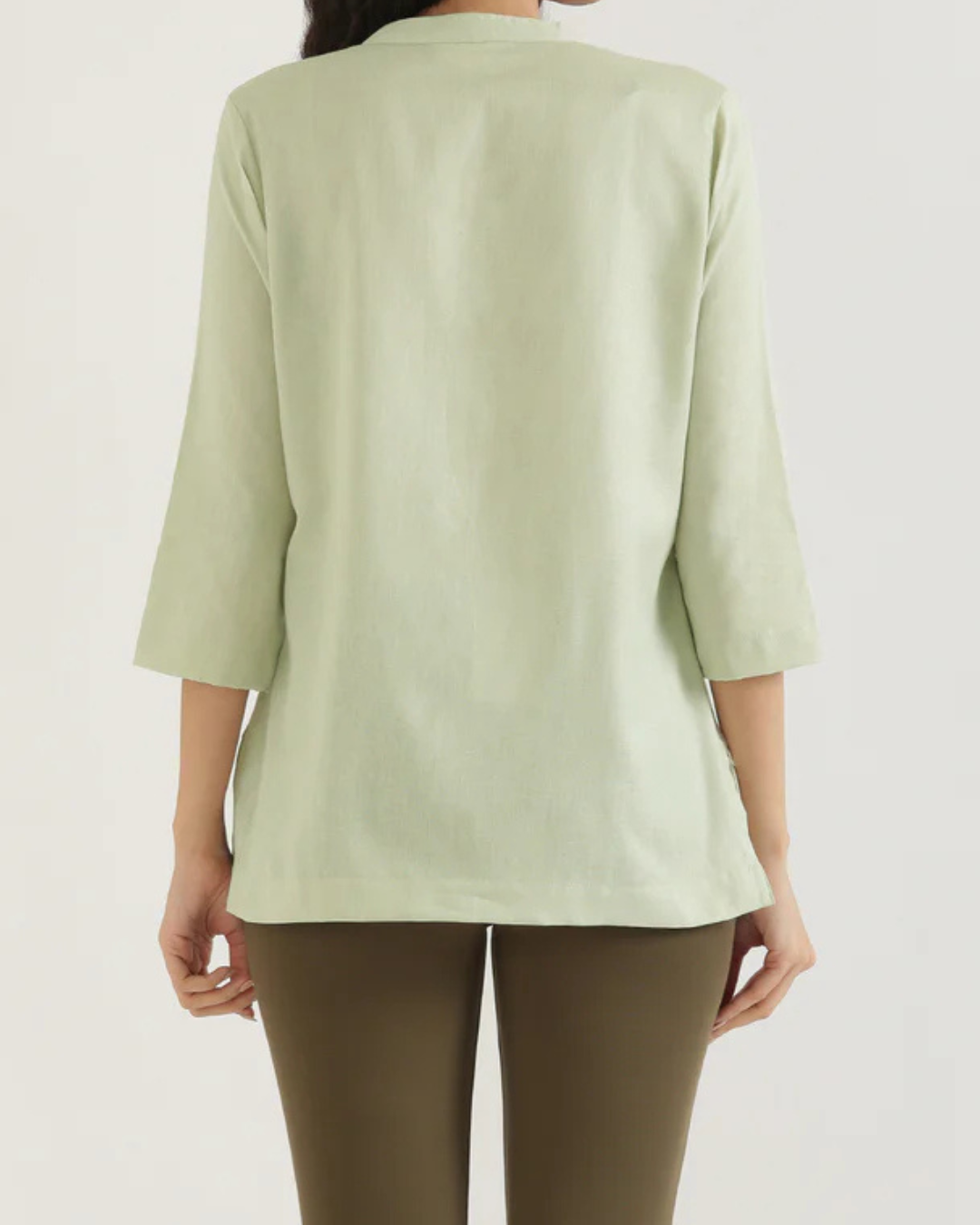 Mint Green Airy Linen Short Kurta