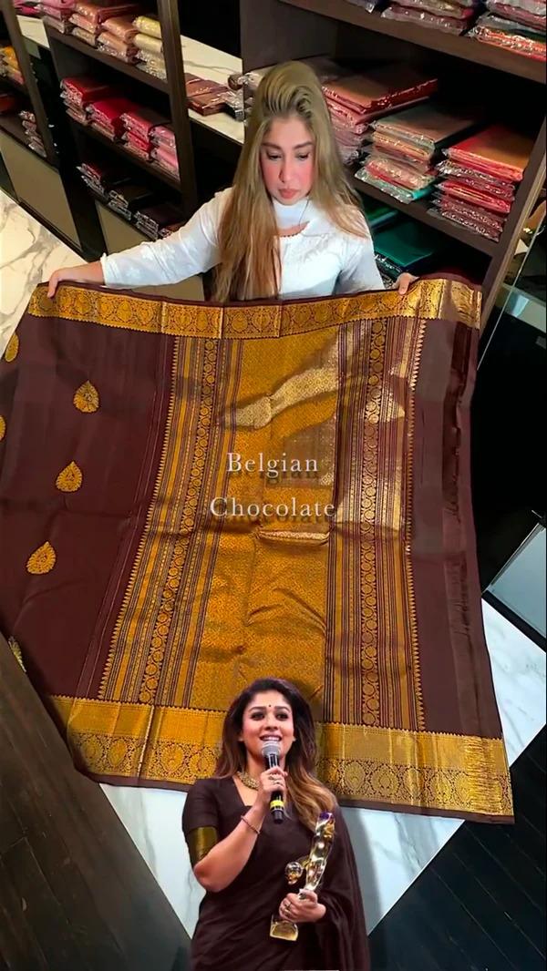Brood Brown Soft Banarasi Silk Saree With Fancifull Blouse Piece