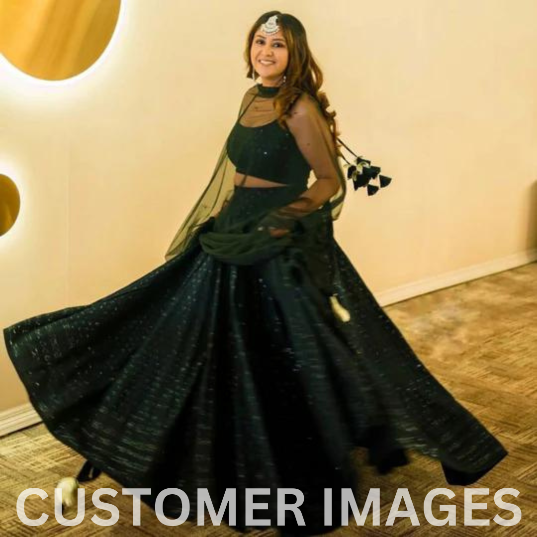 STARRY NIGHT CHIKANKARI LEHENGA