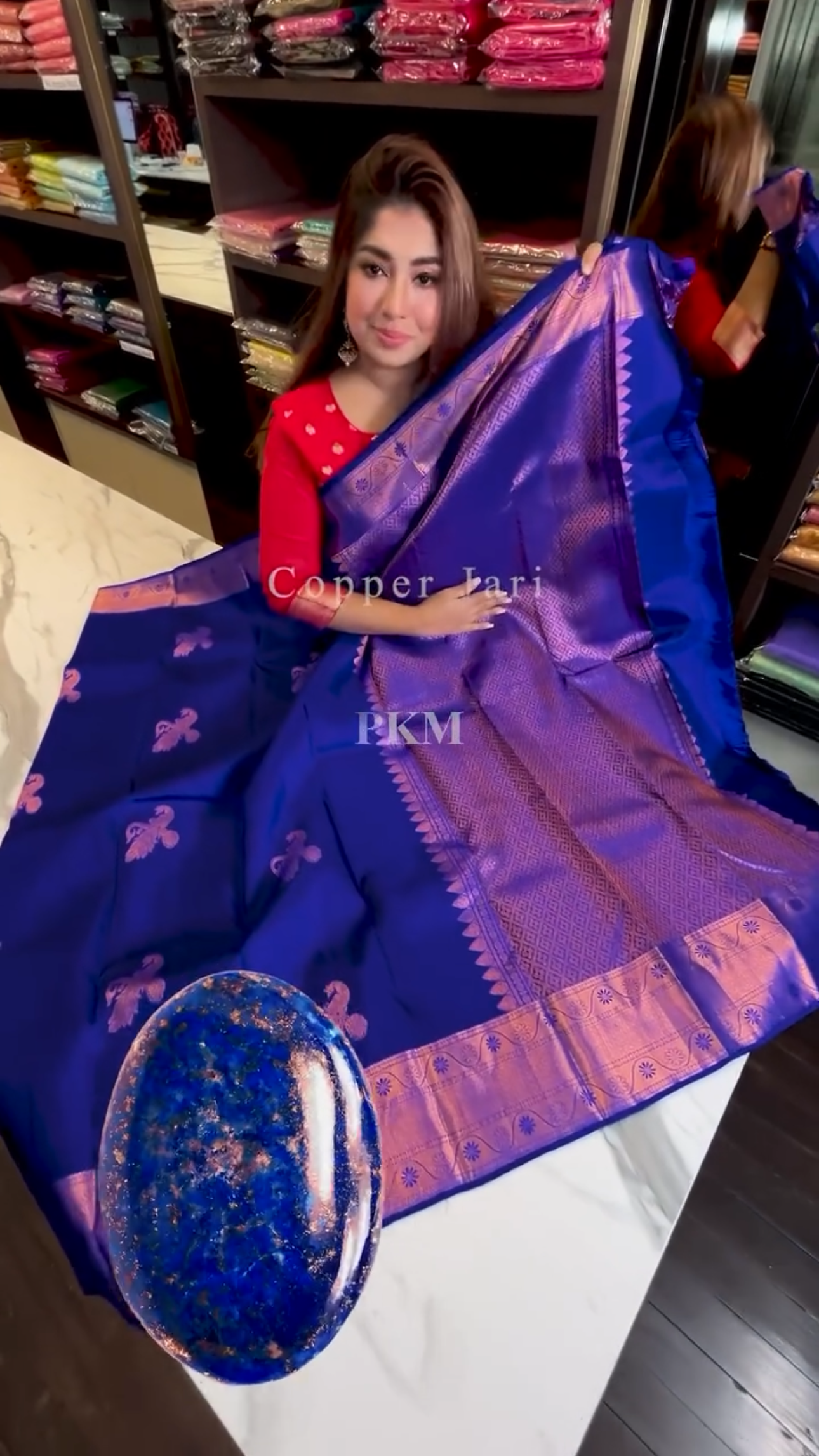 Opulent Royal Blue Soft Banarasi Silk Saree With Adoring Blouse Piece