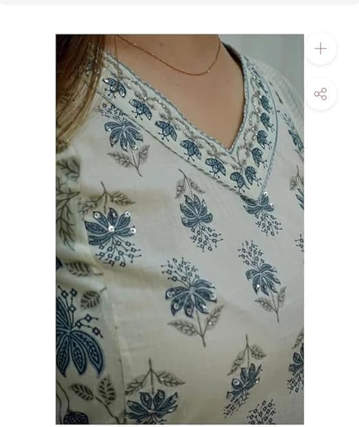 Blue White Cotton Afghani Kurti With Pant & Dupatta Set