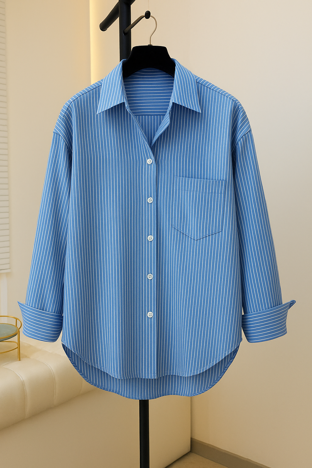 Thin Striped Shirt Blue