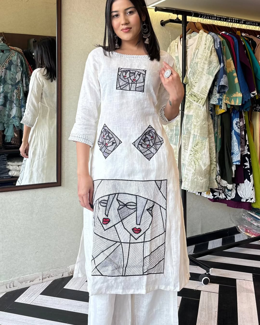 LATEST COTTON WITH EMBROIDERY WORK KURTI PLAZO