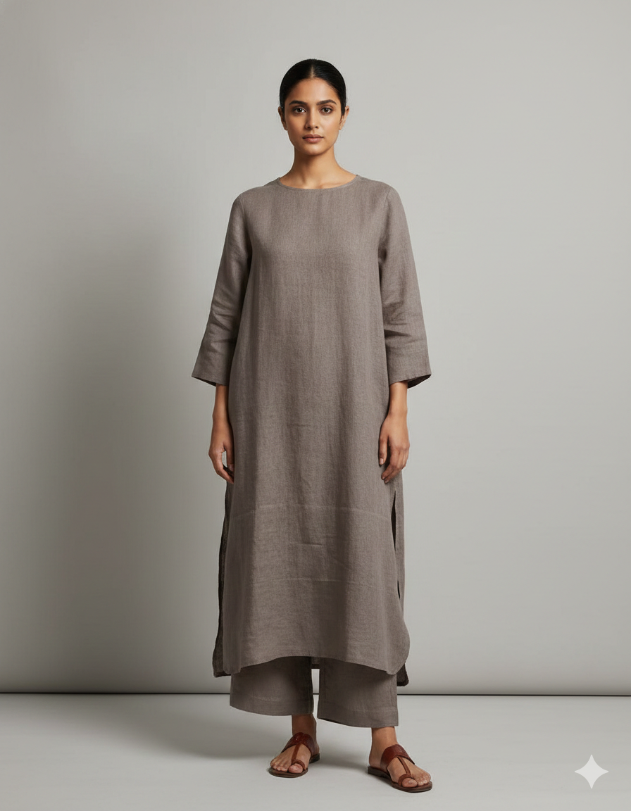 Women's Cotton Kurta pant sets - Gray