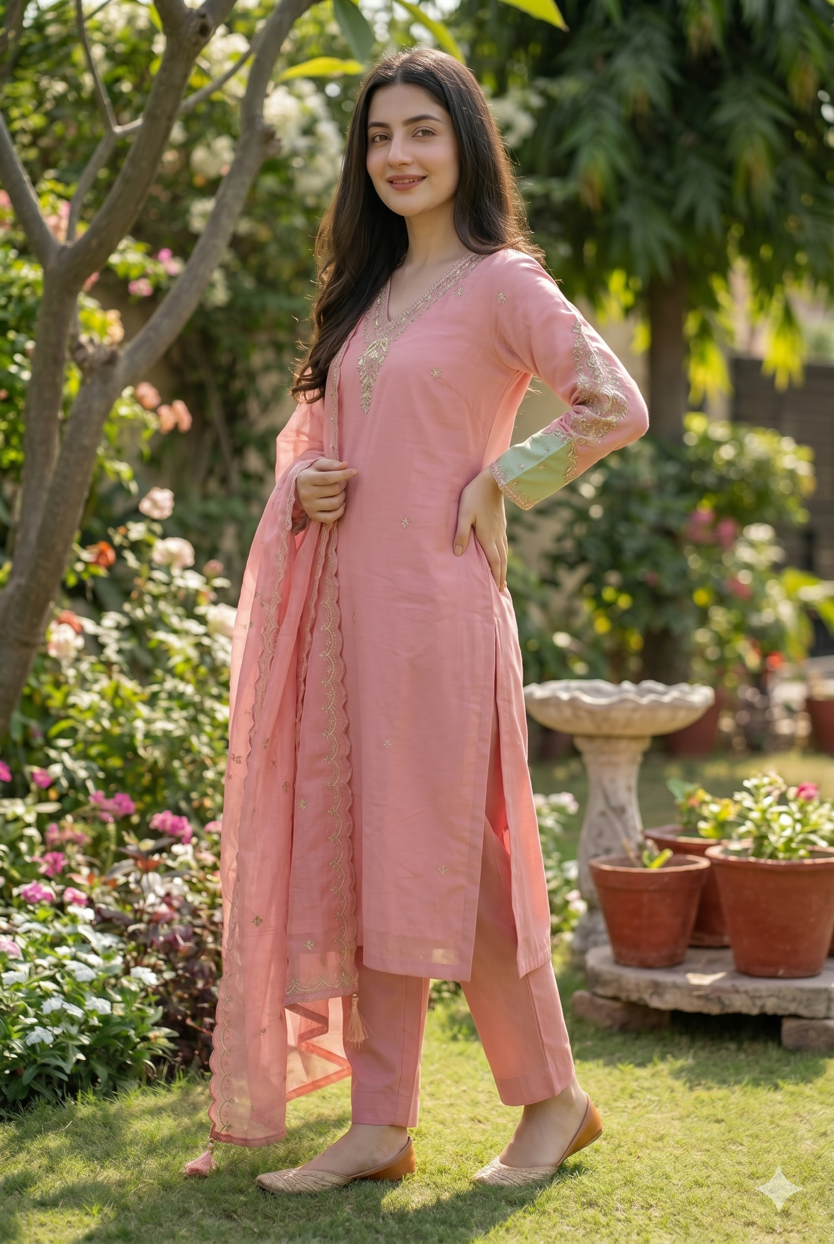 Elegant Blush Pink Ethnic Kurta Set for Women