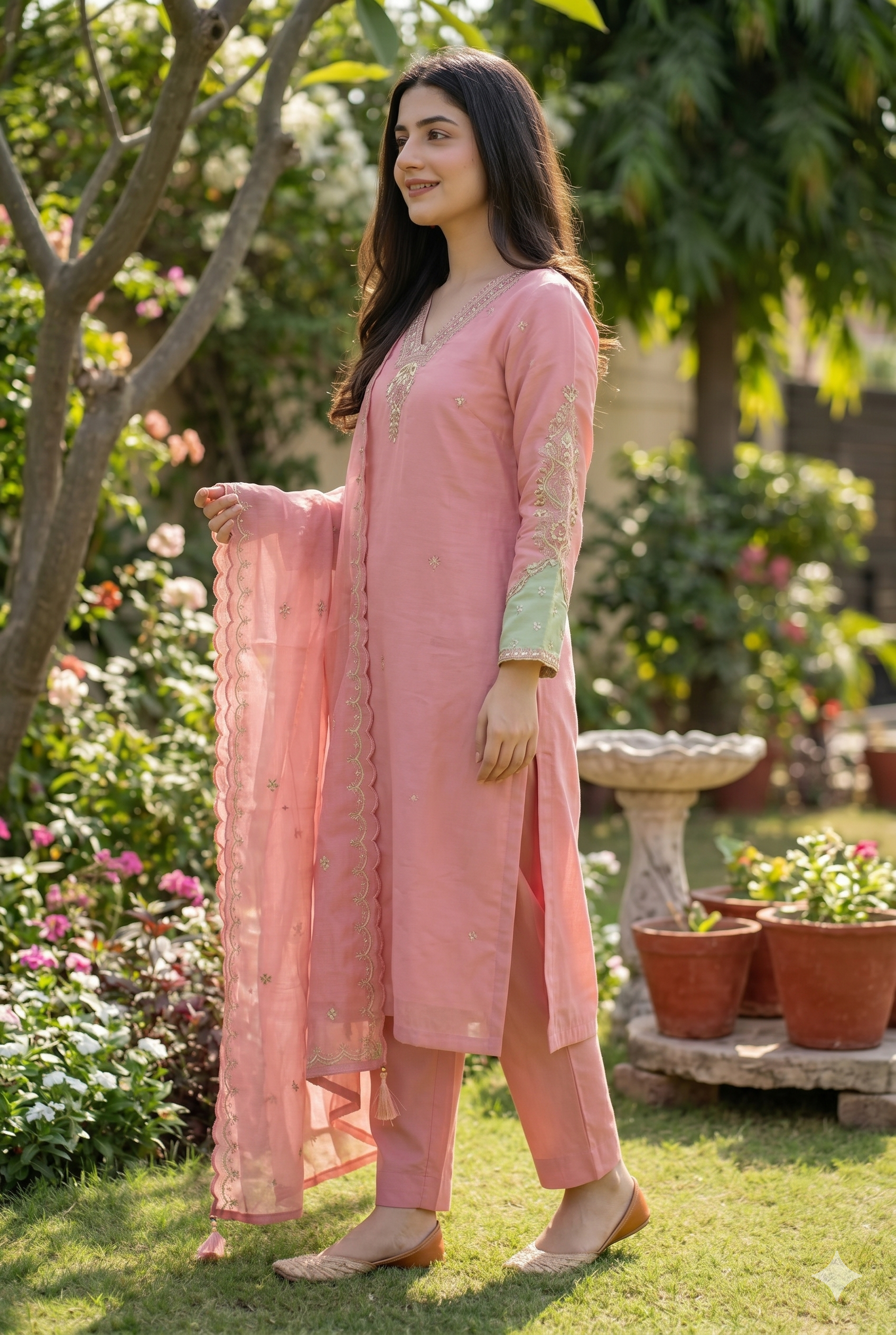Elegant Blush Pink Ethnic Kurta Set for Women