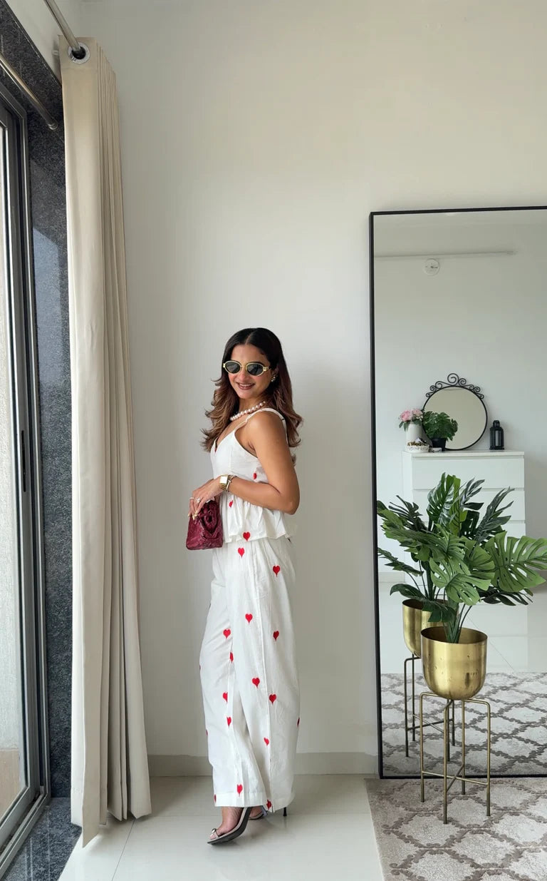 Adore Me More White Pure Cotton Co-ord Set