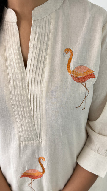 Flamingo Orange Kurta Pants