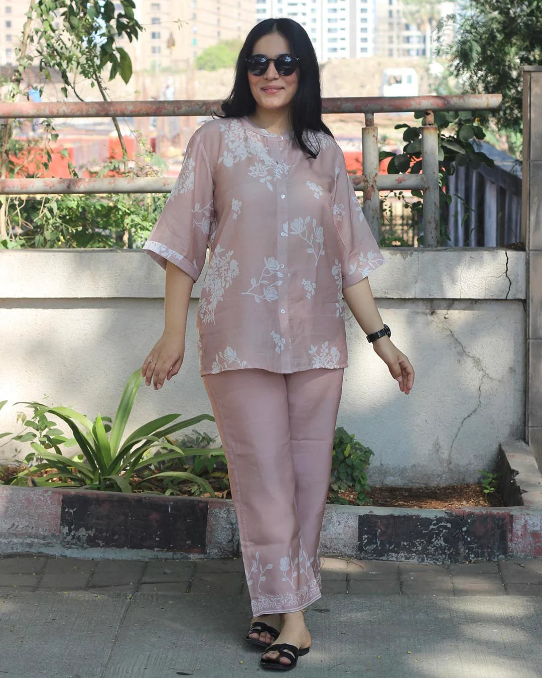 IVORY BLOOM PURE COTTON SILK CO-ORD SET