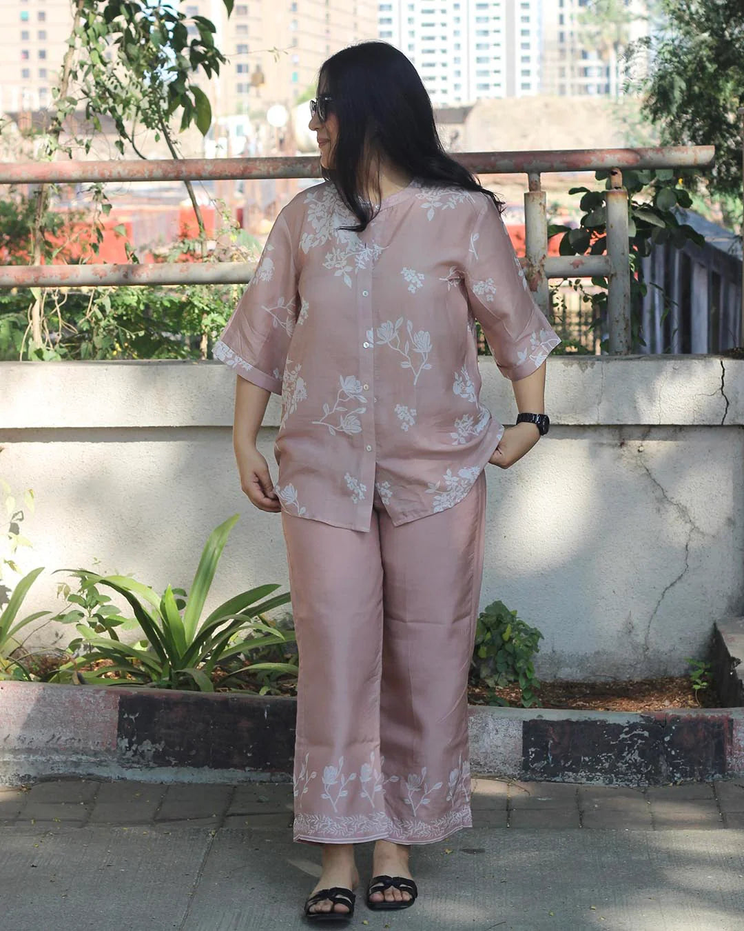 IVORY BLOOM PURE COTTON SILK CO-ORD SET