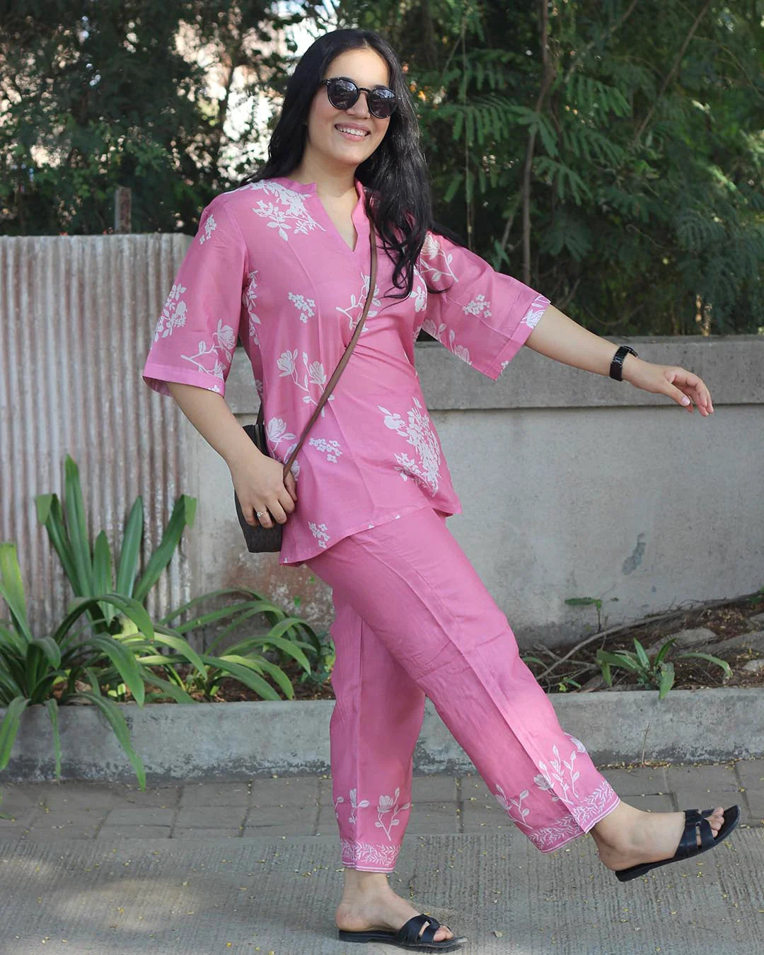 BLUSH BLOOM PURE COTTON SILK CO-ORD SET