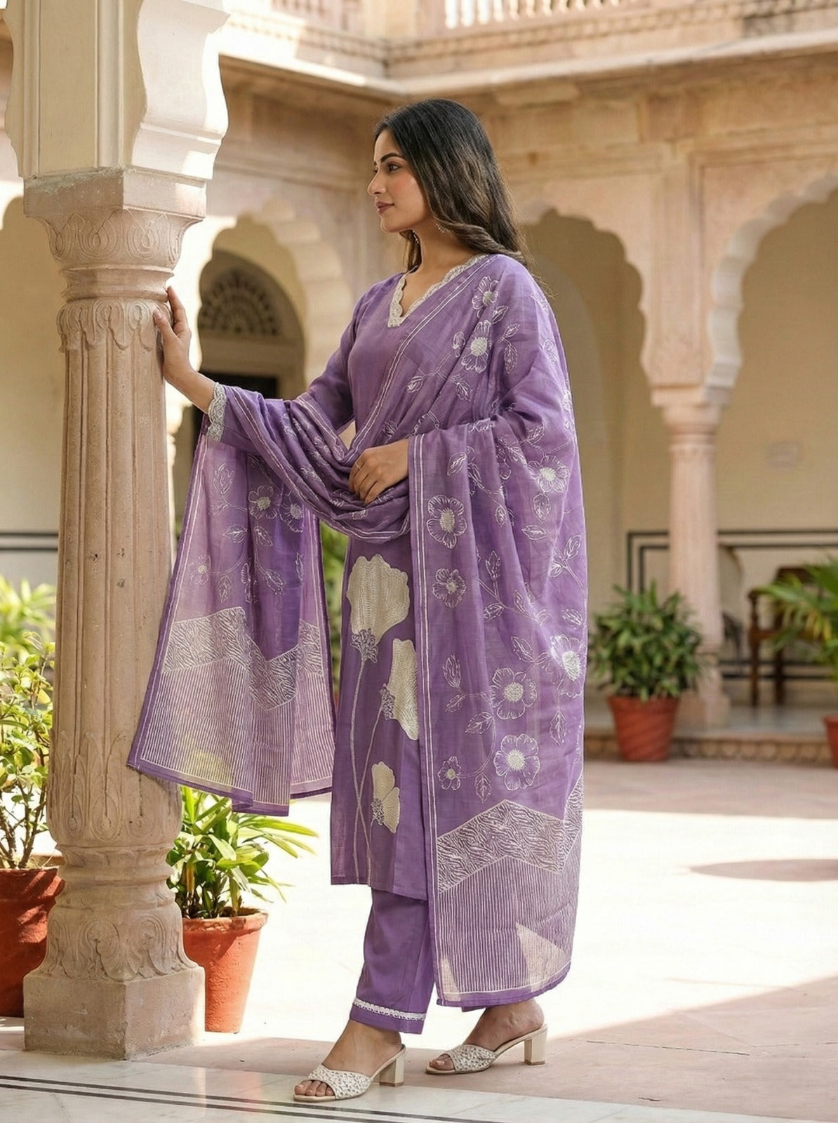 Women’s Embroidered Kurta Set with Dupatta