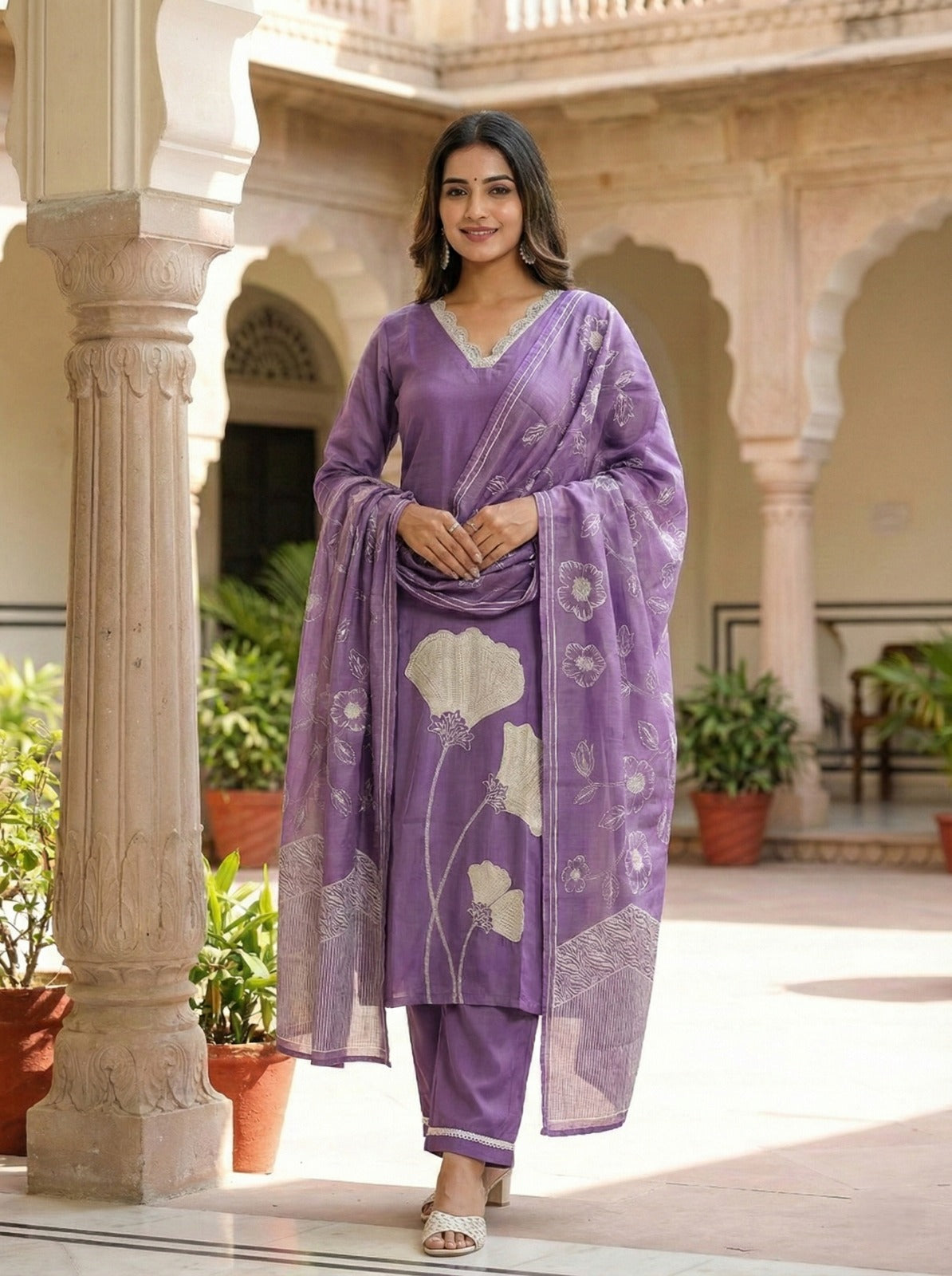 Women’s Embroidered Kurta Set with Dupatta