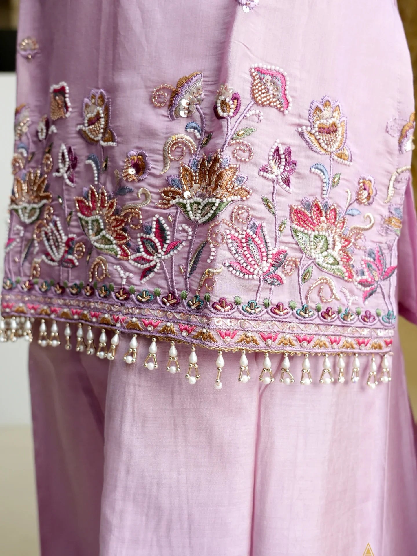 Elegant Pastel Embroidered Kurta Palazzo Set with Dupatta – Ethnic Party Wear Suit