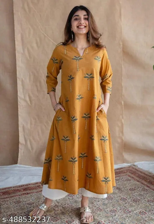 The Indian Ethnic Co. Red Ajrakh Cotton Jhabba Kali Co-ord