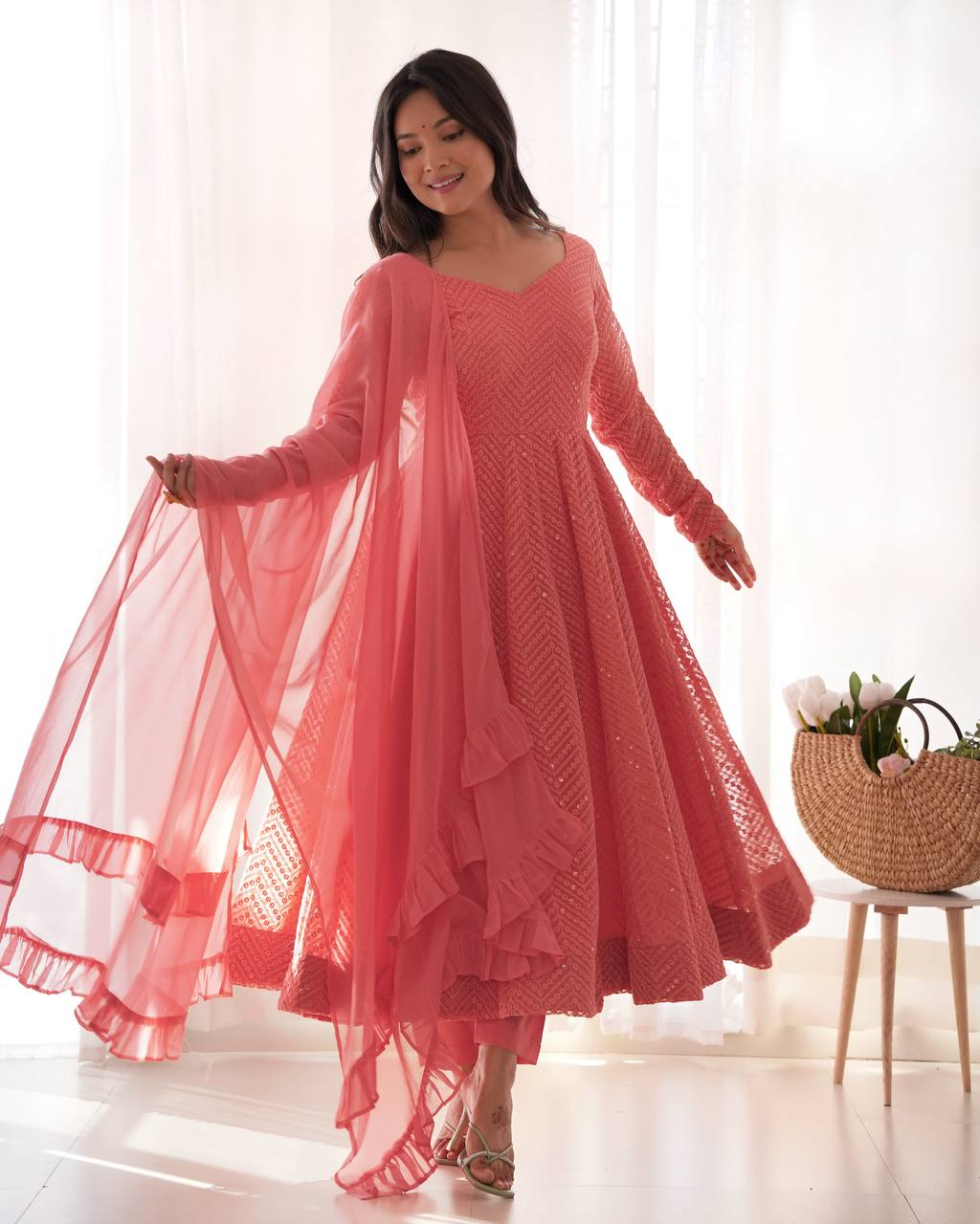 Gulnaar Georgette Anarkali