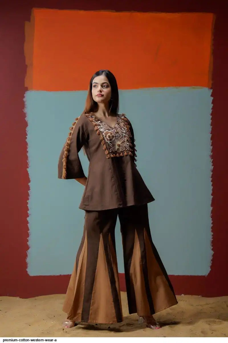 Tatva Indi Brown Cotton Co-ord Set