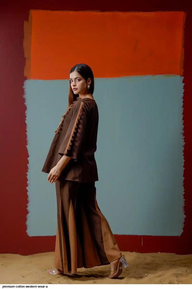 Tatva Indi Brown Cotton Co-ord Set