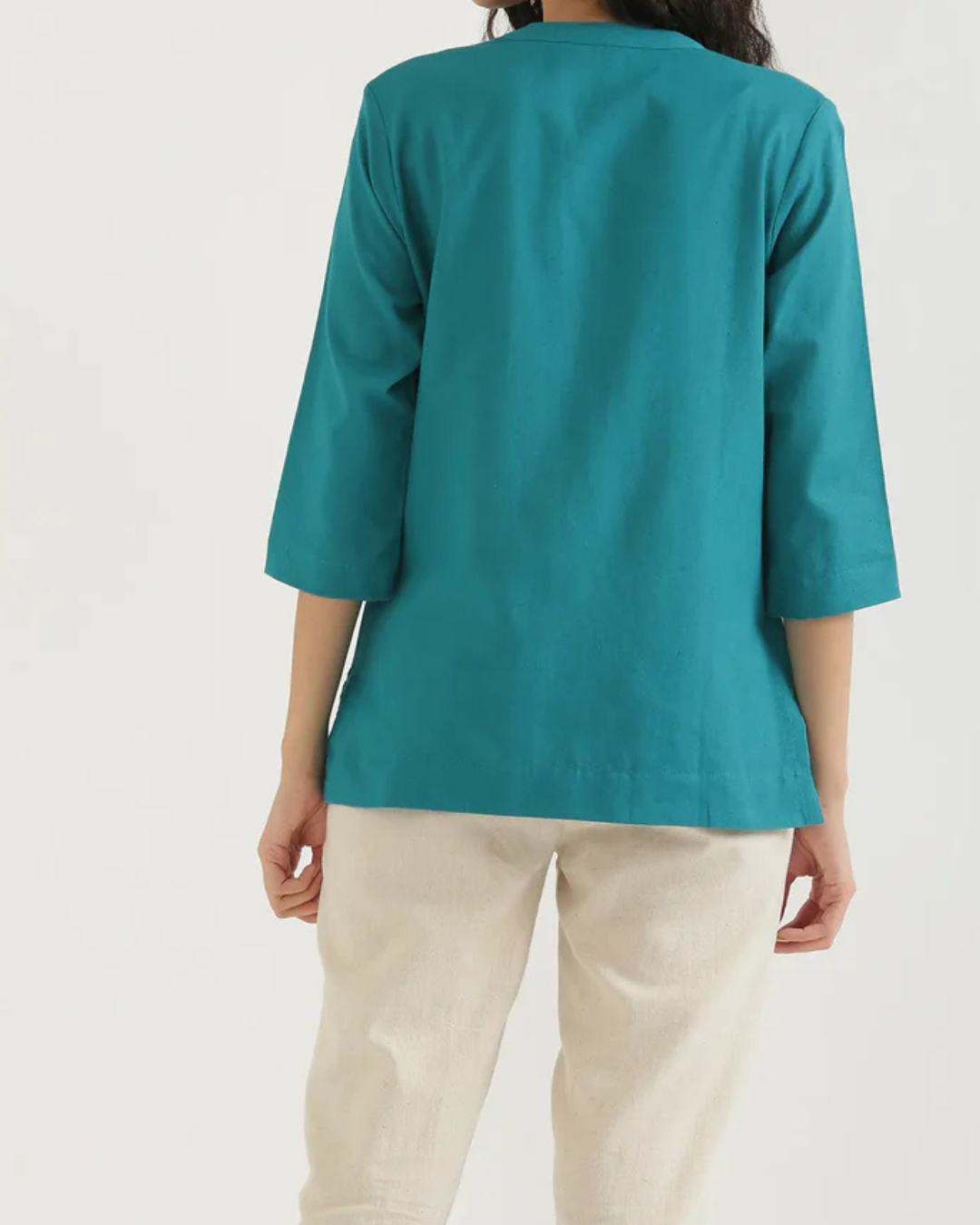 Sky Blue  Airy Linen Short Kurta