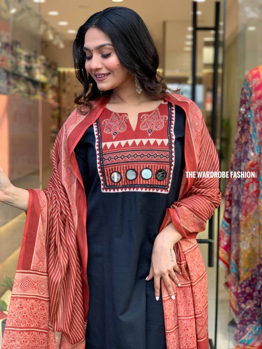 New Printed Kurta Pant Set Blue