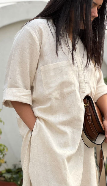 ivory Casual Cotton Co-ord Set for Women