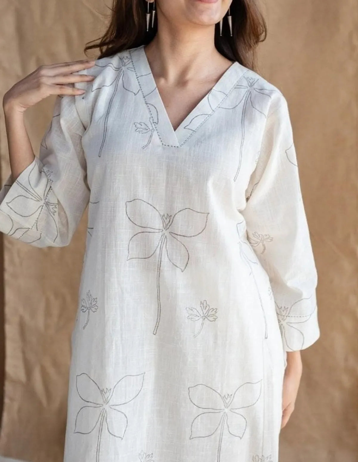 Pure Cotton kurti with self print with Plazo