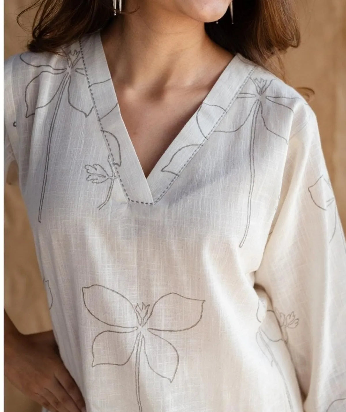 Pure Cotton kurti with self print with Plazo