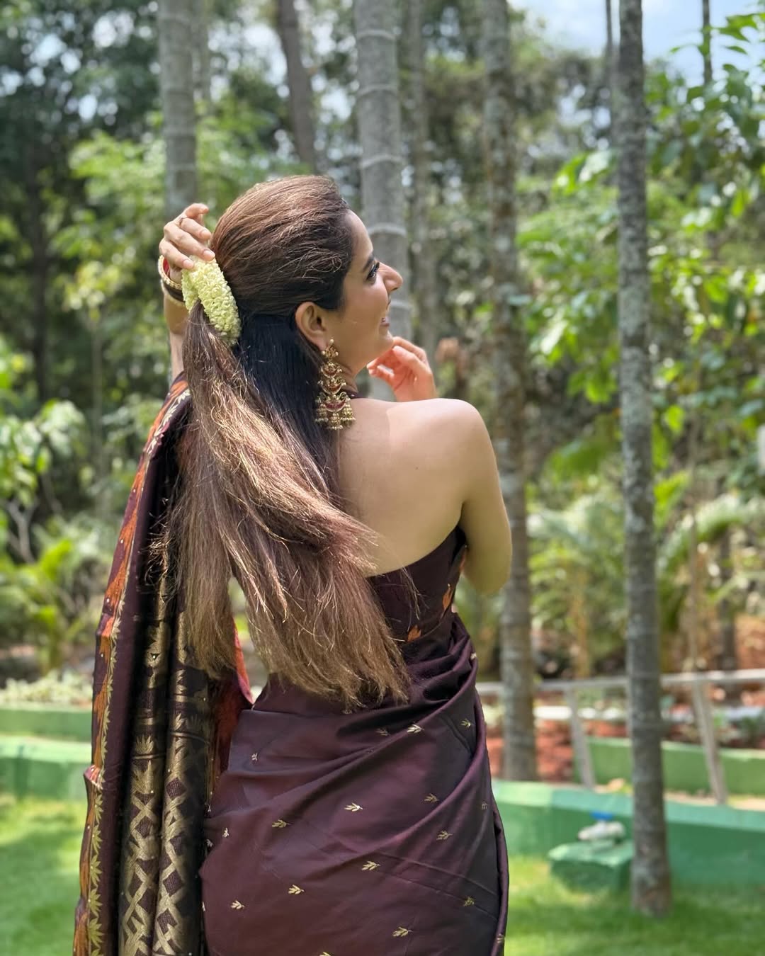Coffee Soft Banarasi Silk Saree With Blissful Blouse Piece