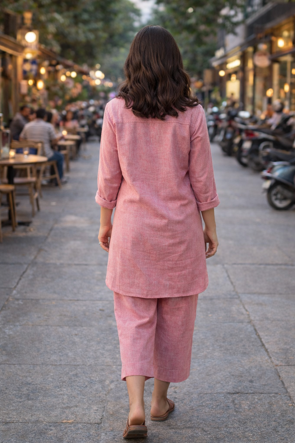 Pink Casual Cotton Co-ord Set for Women