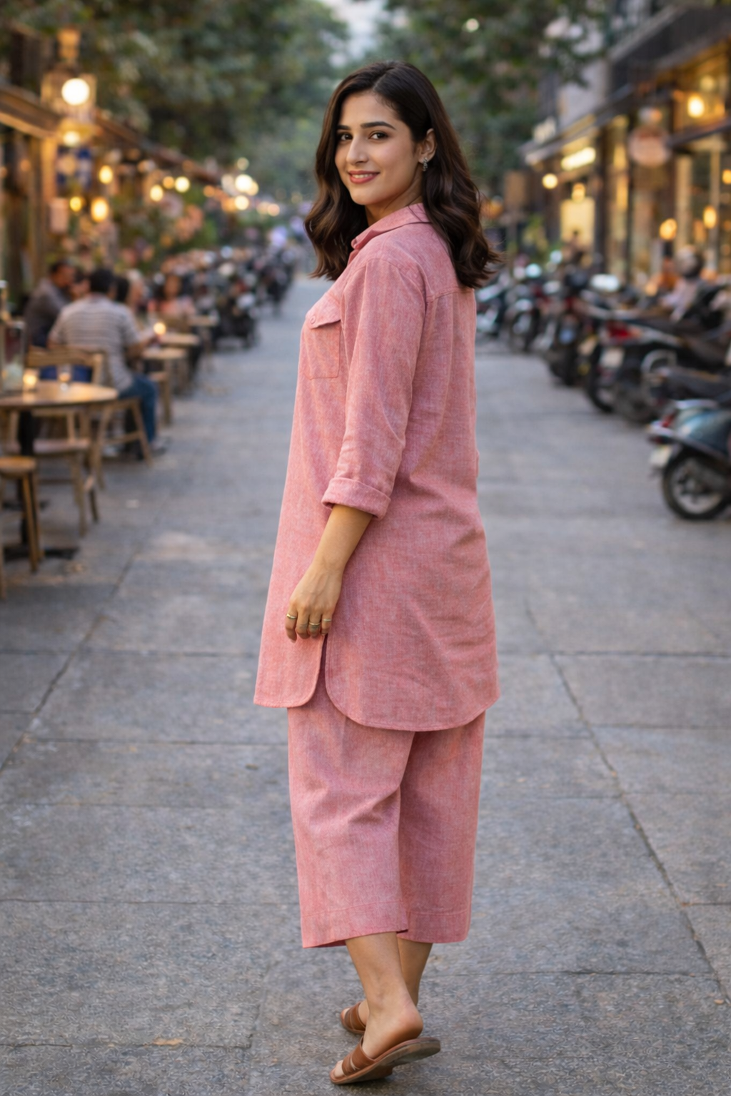 Pink Casual Cotton Co-ord Set for Women