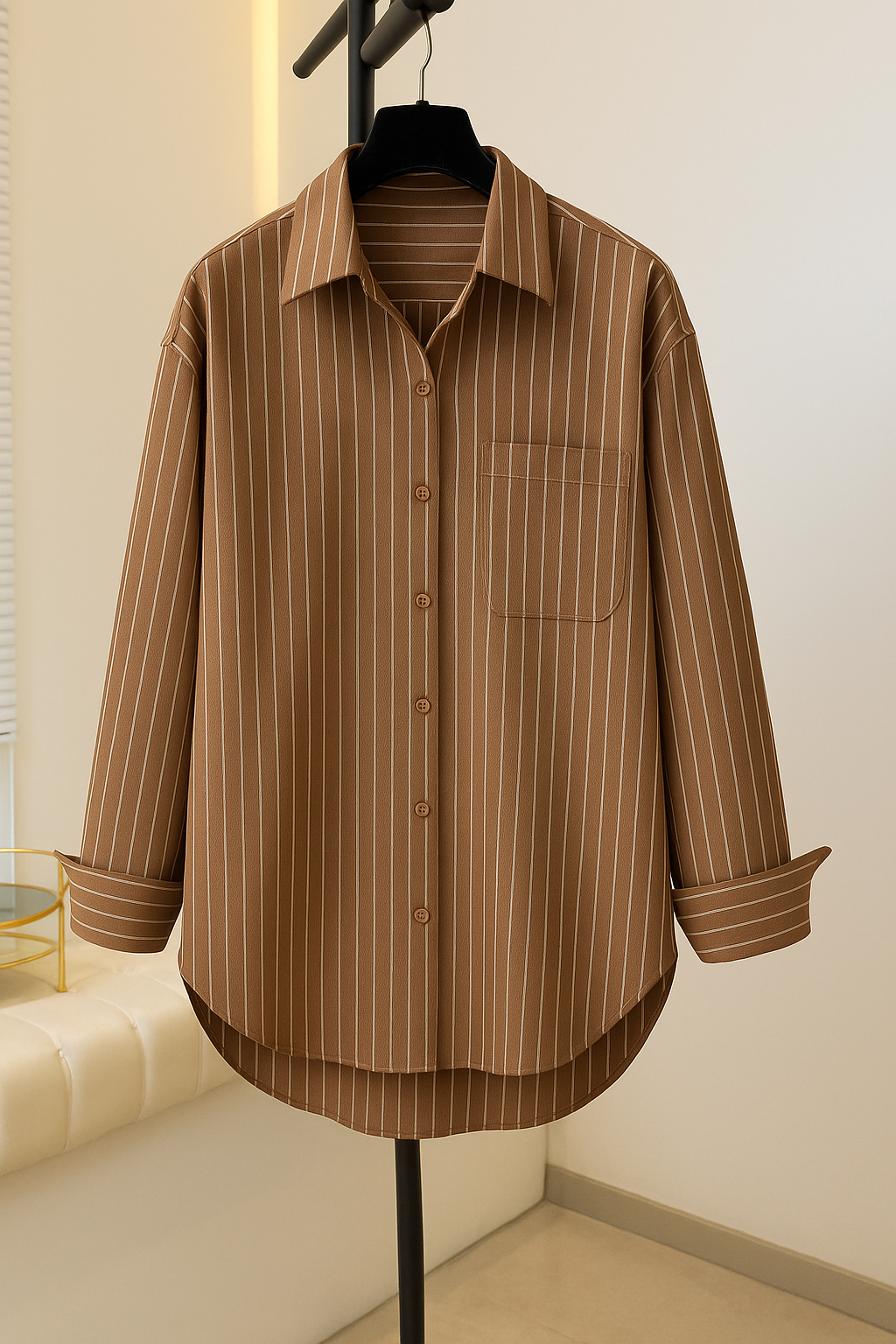 Must Have Bamboo Poplin Shirt Chocolate