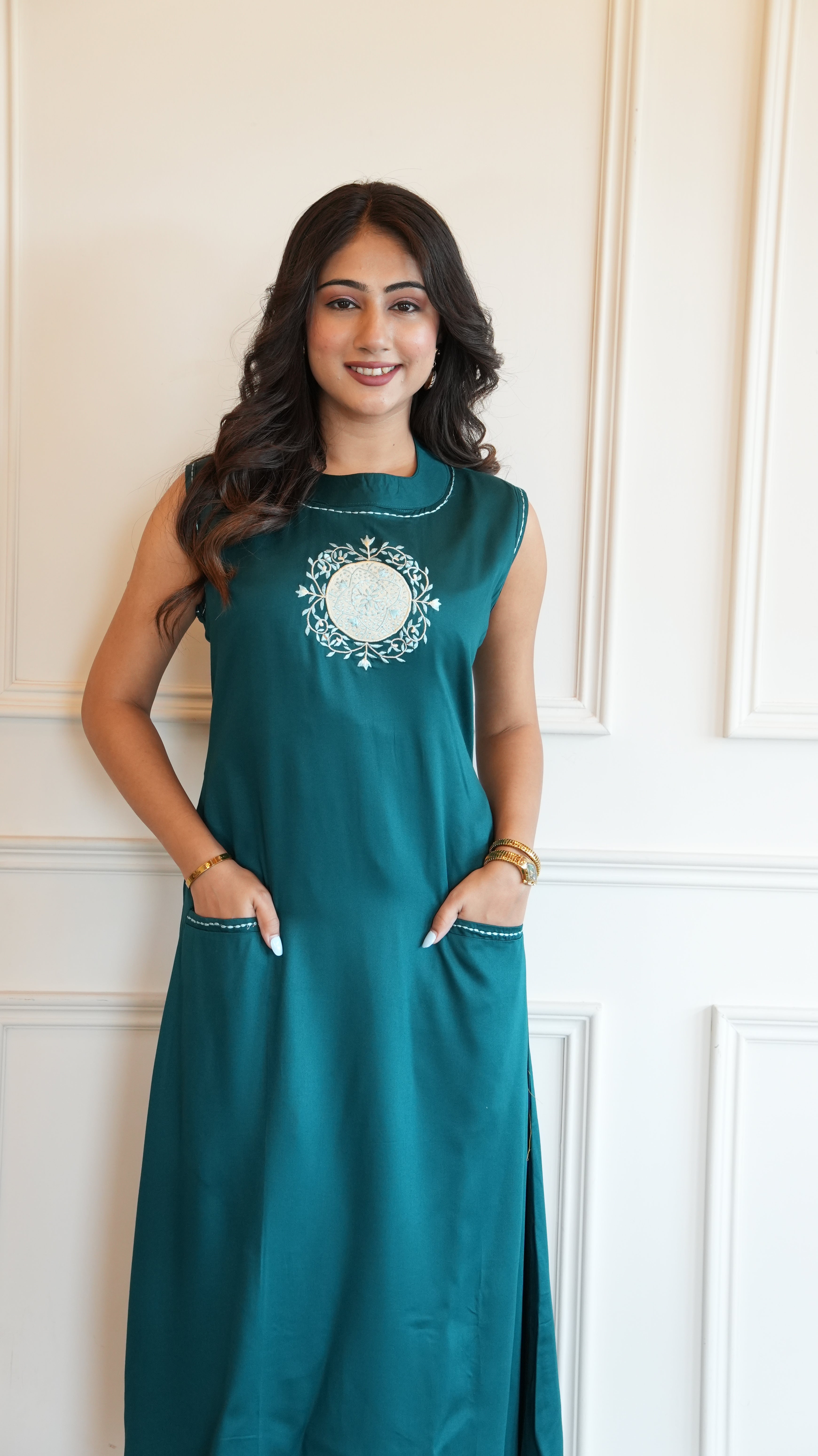 New Printed Kurta Pant Set Blue