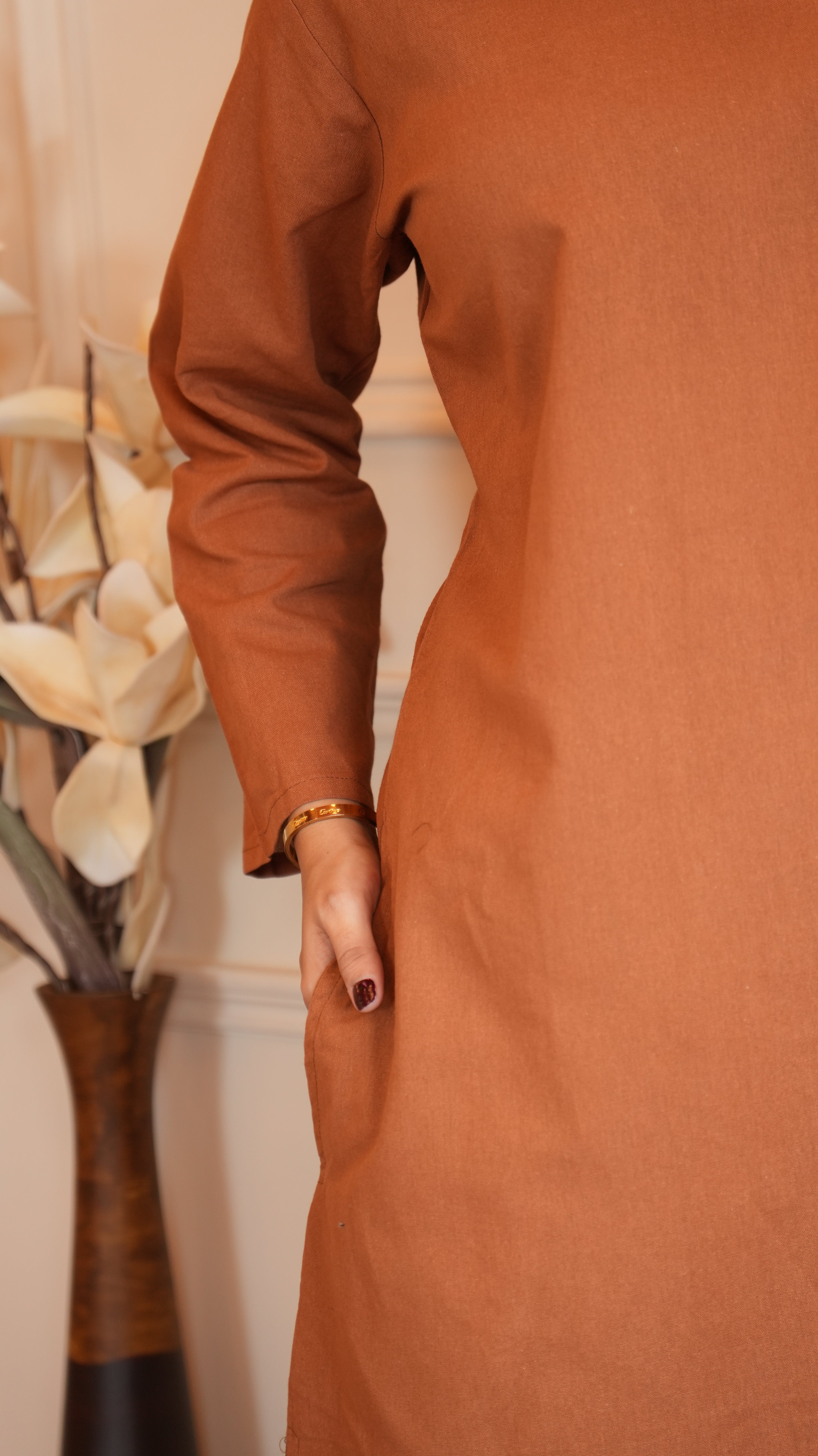 Women's Cotton Kurta pant sets - Brown