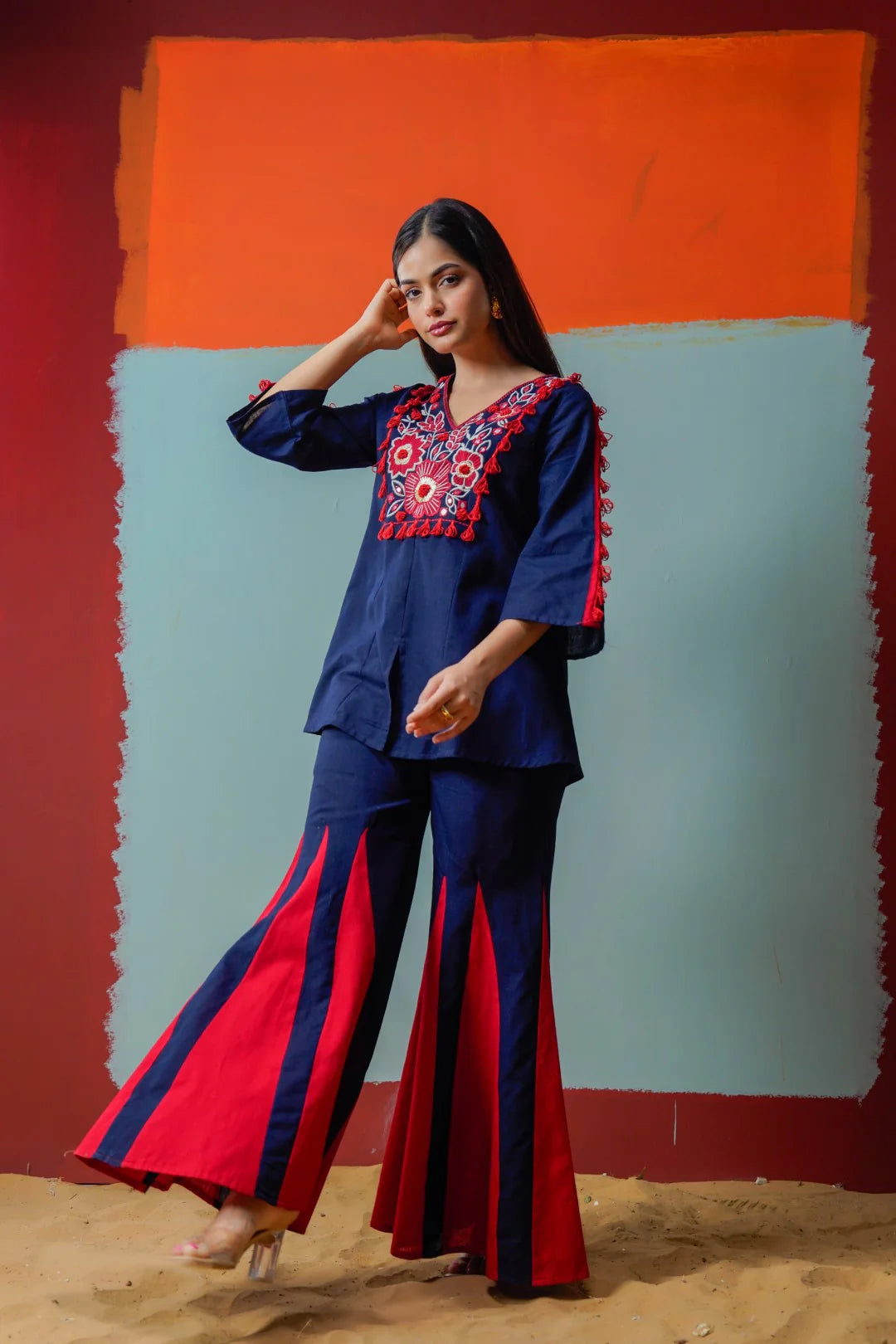 Tatva Indi Blue Cotton Co-ord Set
