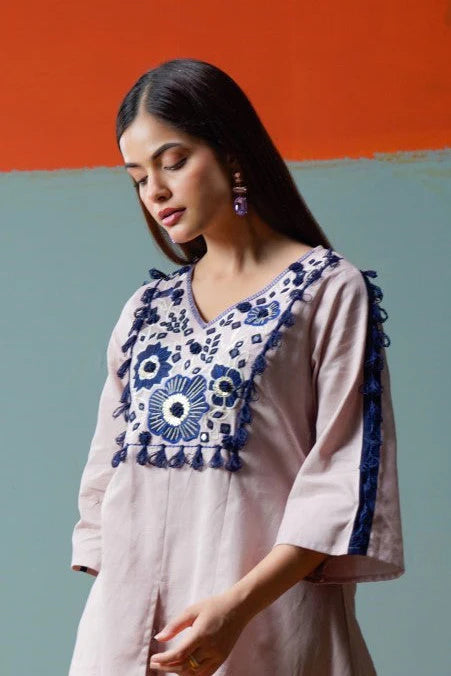 Tatva Indi Cream Cotton Co-ord Set