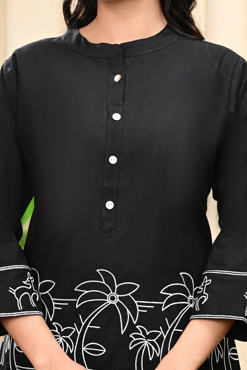 New Printed Kurta Pant Set Blue