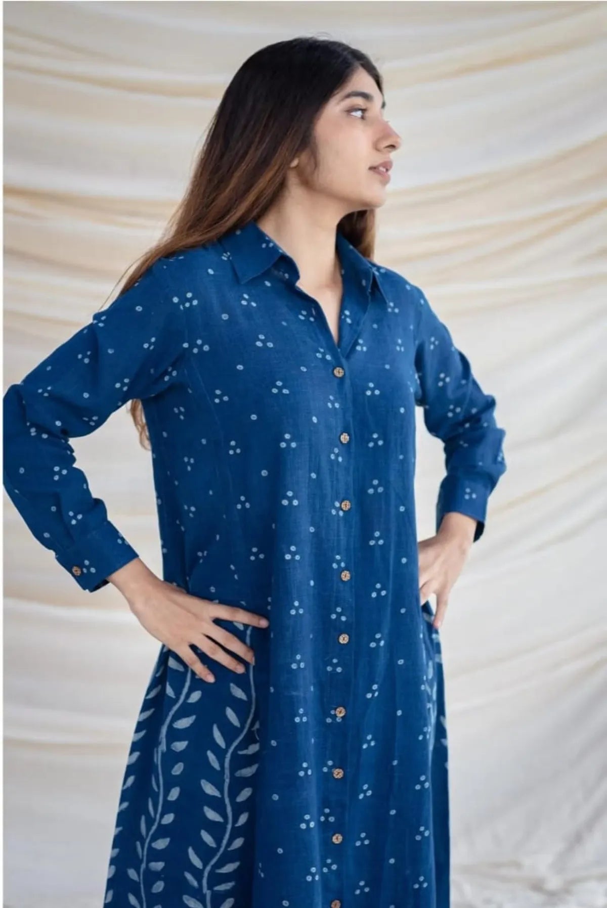 New Printed Kurta Pant Set Blue