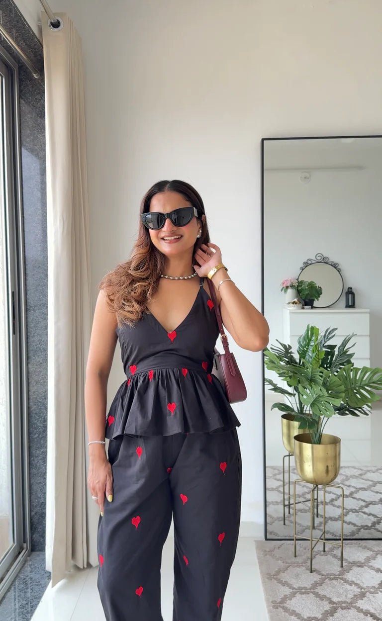 Adore Me More Pure Cotton Black Co-ord Set