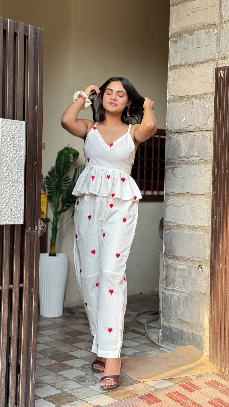 Adore Me More White Pure Cotton Co-ord Set