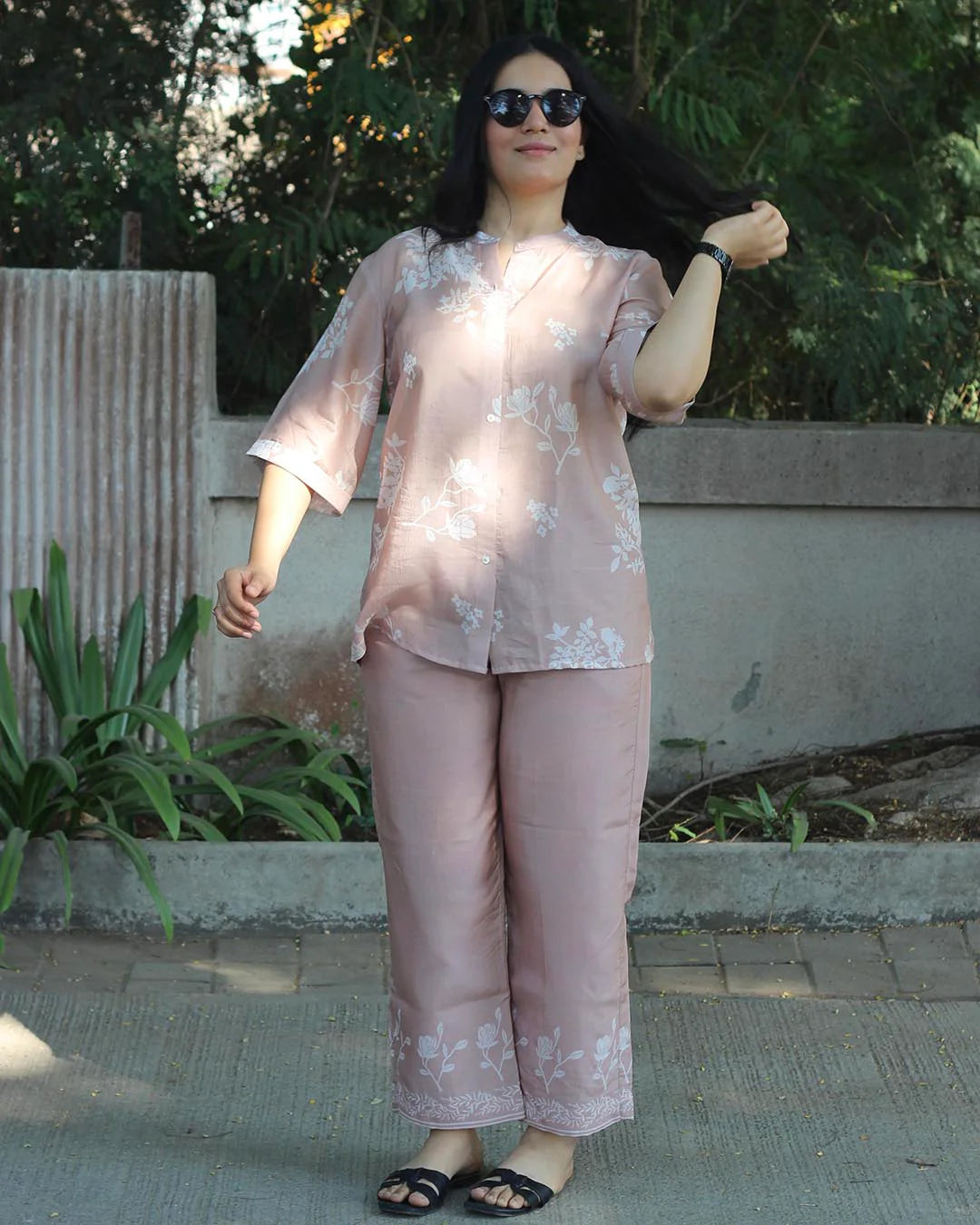 IVORY BLOOM PURE COTTON SILK CO-ORD SET