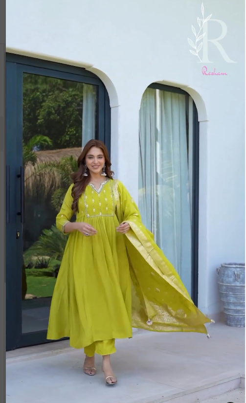 Salty Lemon Anarkali Suit set