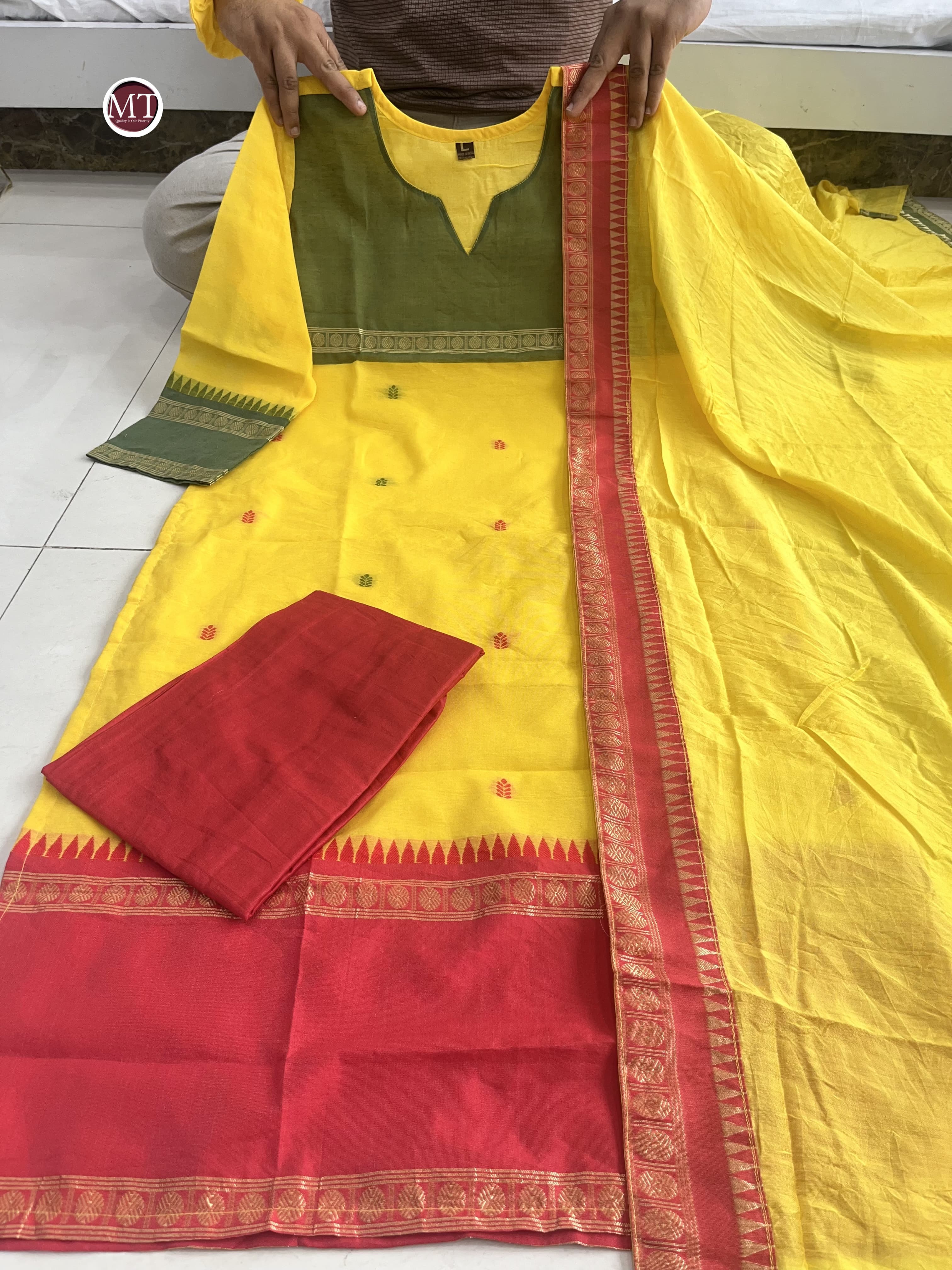 YELLOW COTTON SUIT SET