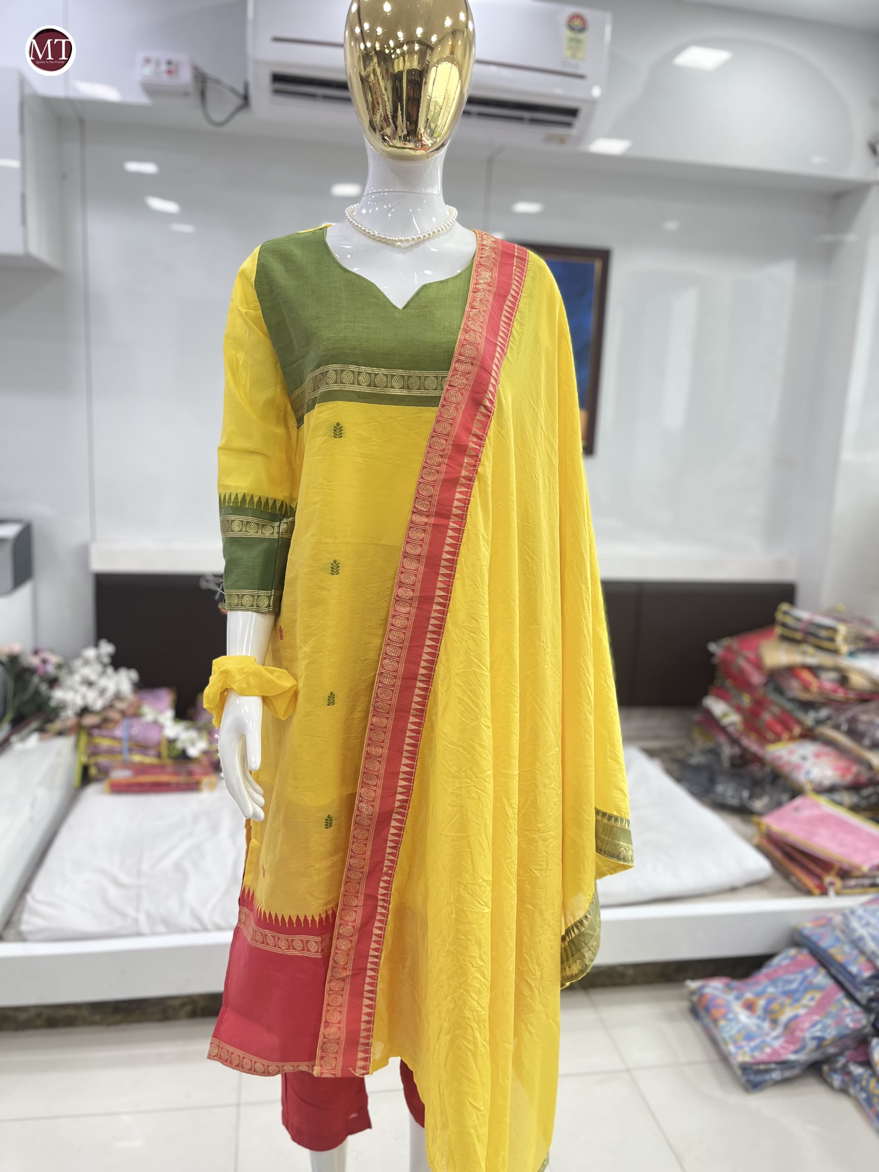 YELLOW COTTON SUIT SET