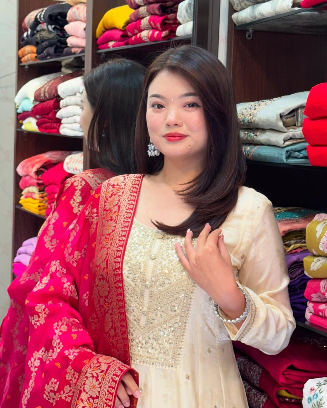 New Printed Kurta Pant Set Blue