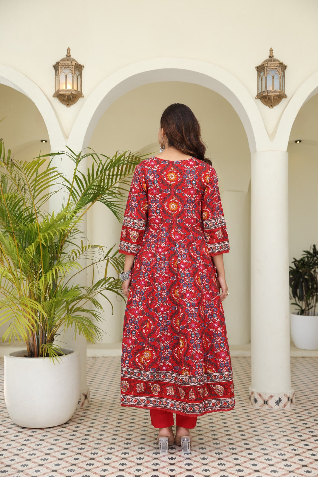 Red Maroon Voluminous Anarkali Suit Set