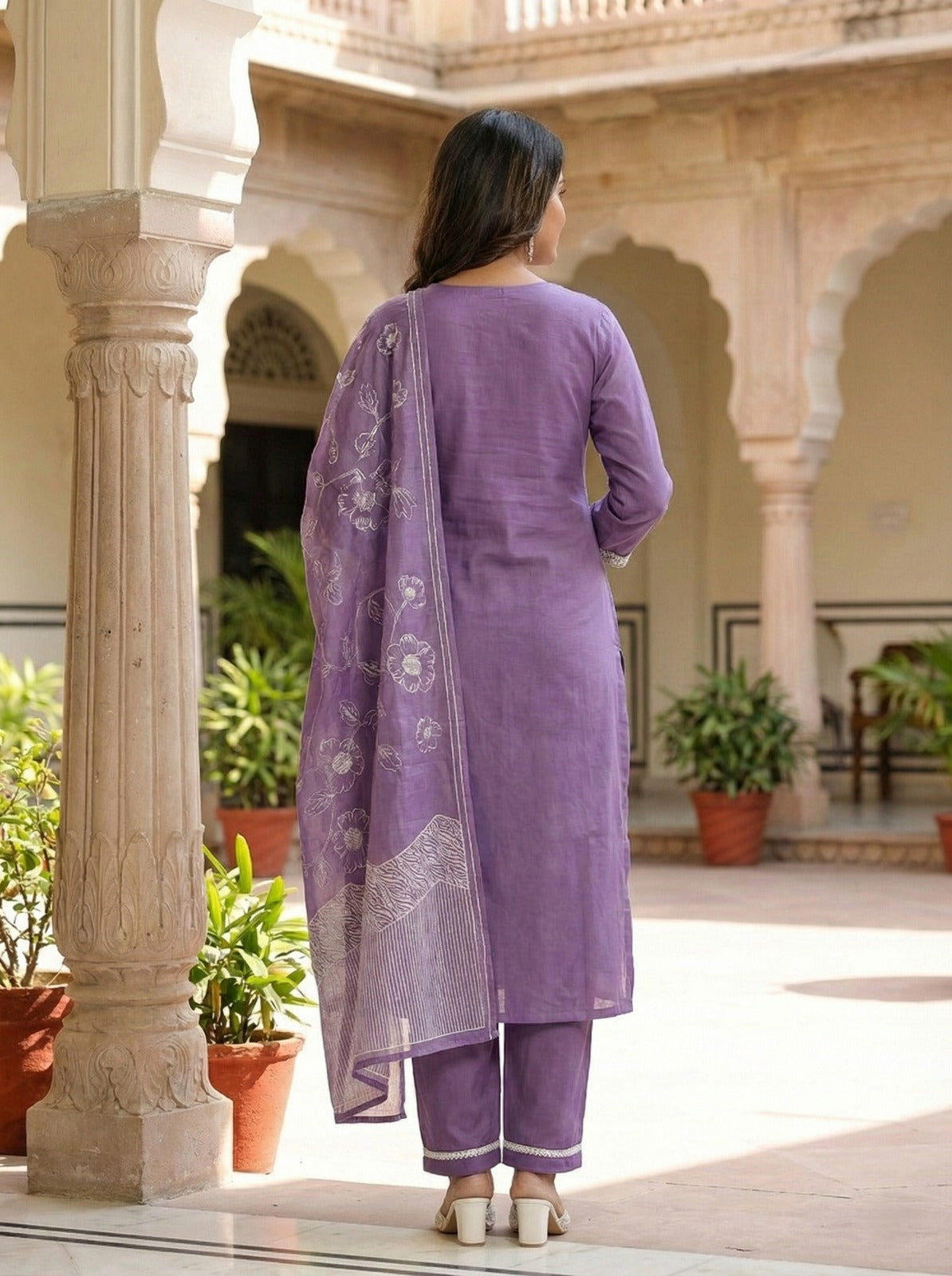 Women’s Embroidered Kurta Set with Dupatta