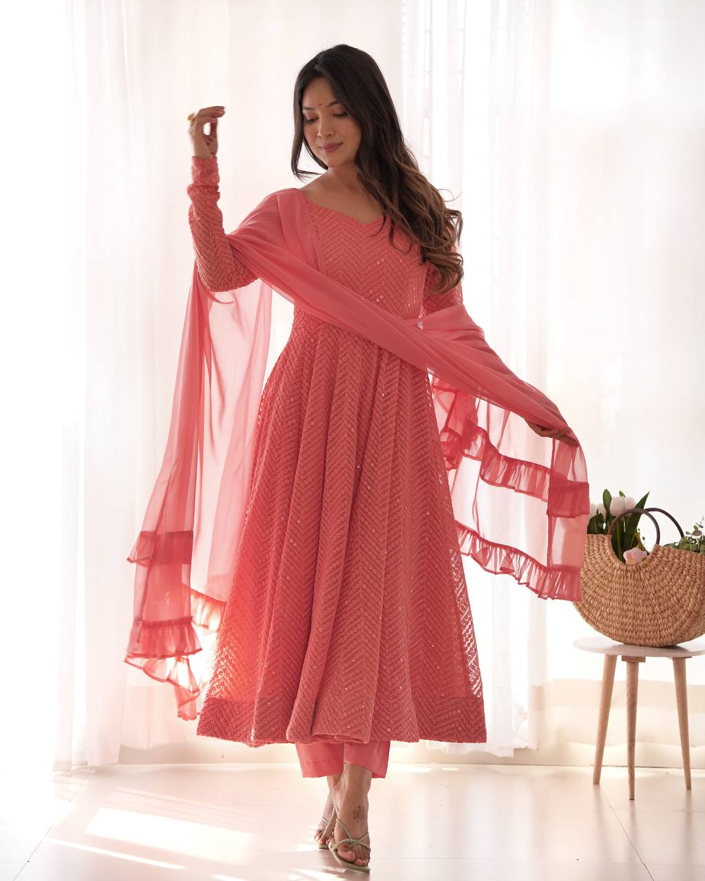 Gulnaar Georgette Anarkali