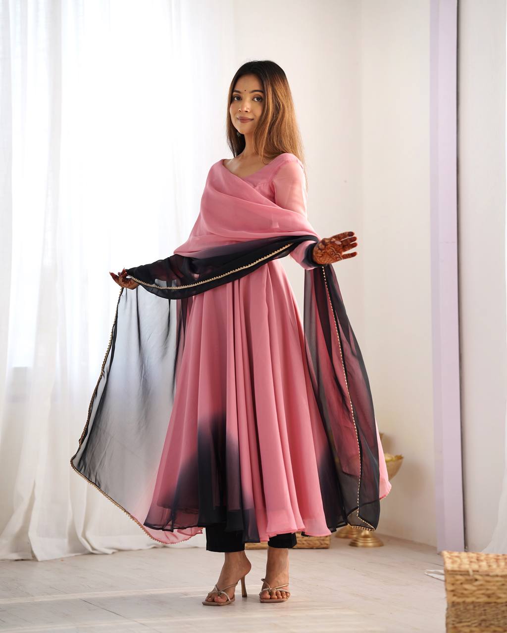 Pink Lady Georgette Anarkali Set